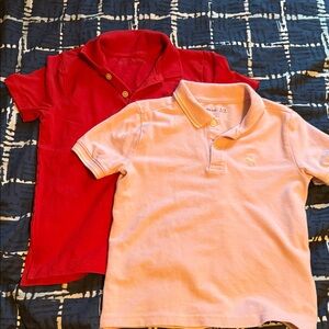 Abercrombie Kids Red and Pink Polo Shirts size 5-6